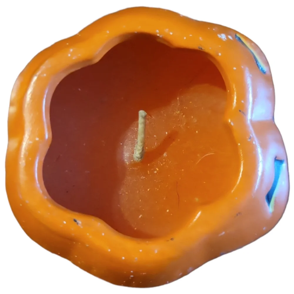 Vtg Halloween Pumpkin Jack O'Lantern Ceramic Candle Robert Allen New